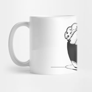 Cup Of Brain Black and white line art illustration by shoosh Mug